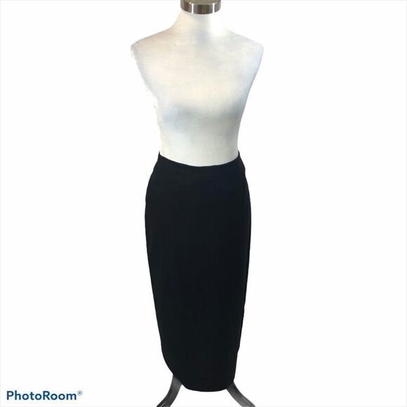 Ann Taylor Stretch Black Long‎ Skirt Size 4 - Picture 1 of 14